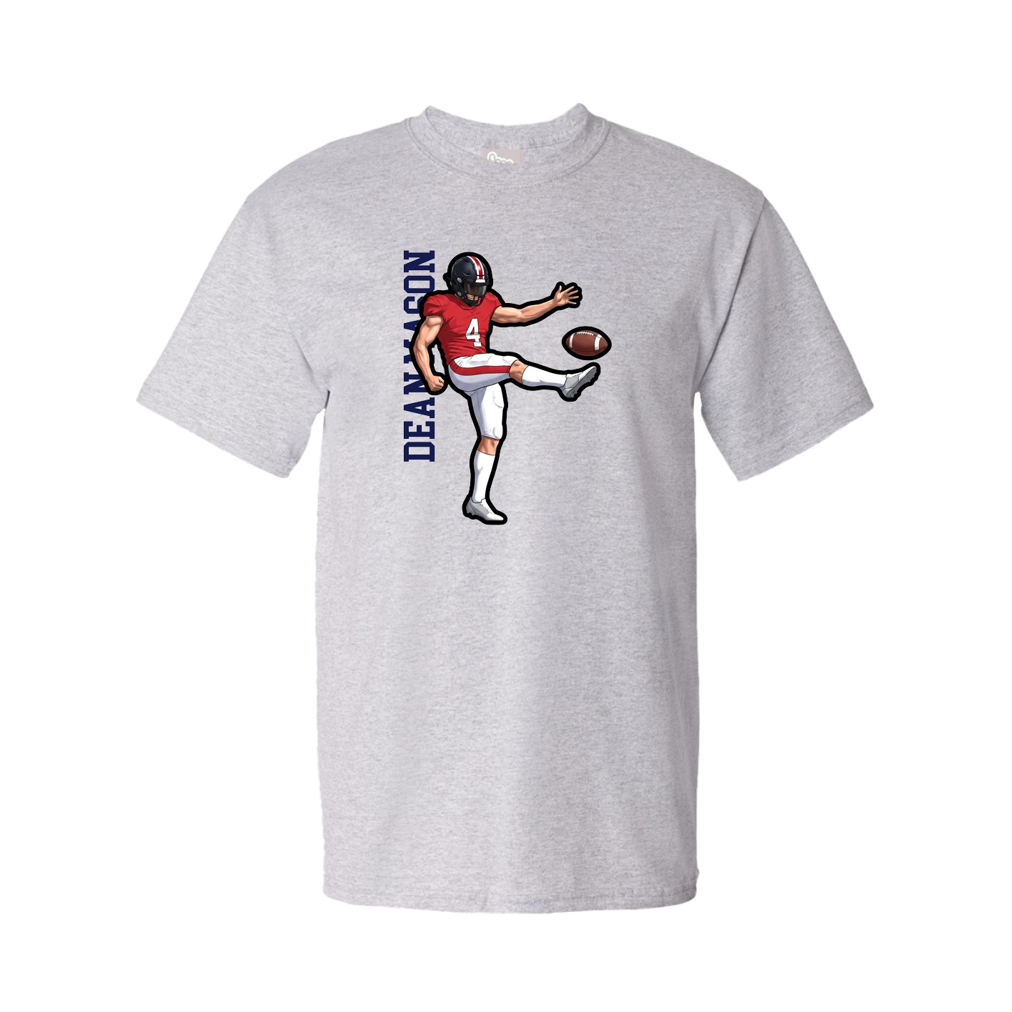 Tee — Name Vertical in Grey