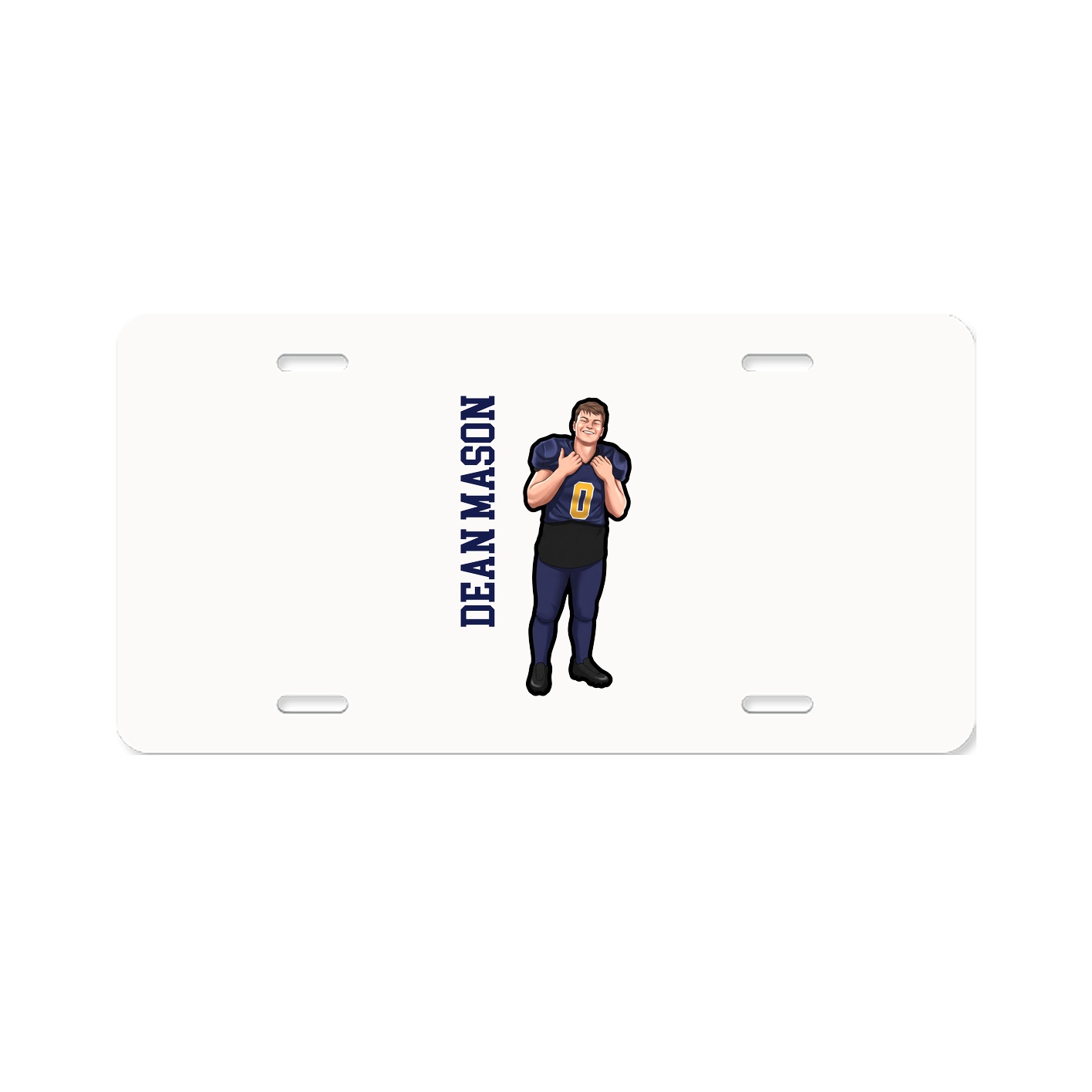License Plate — Name Vertical in Classic