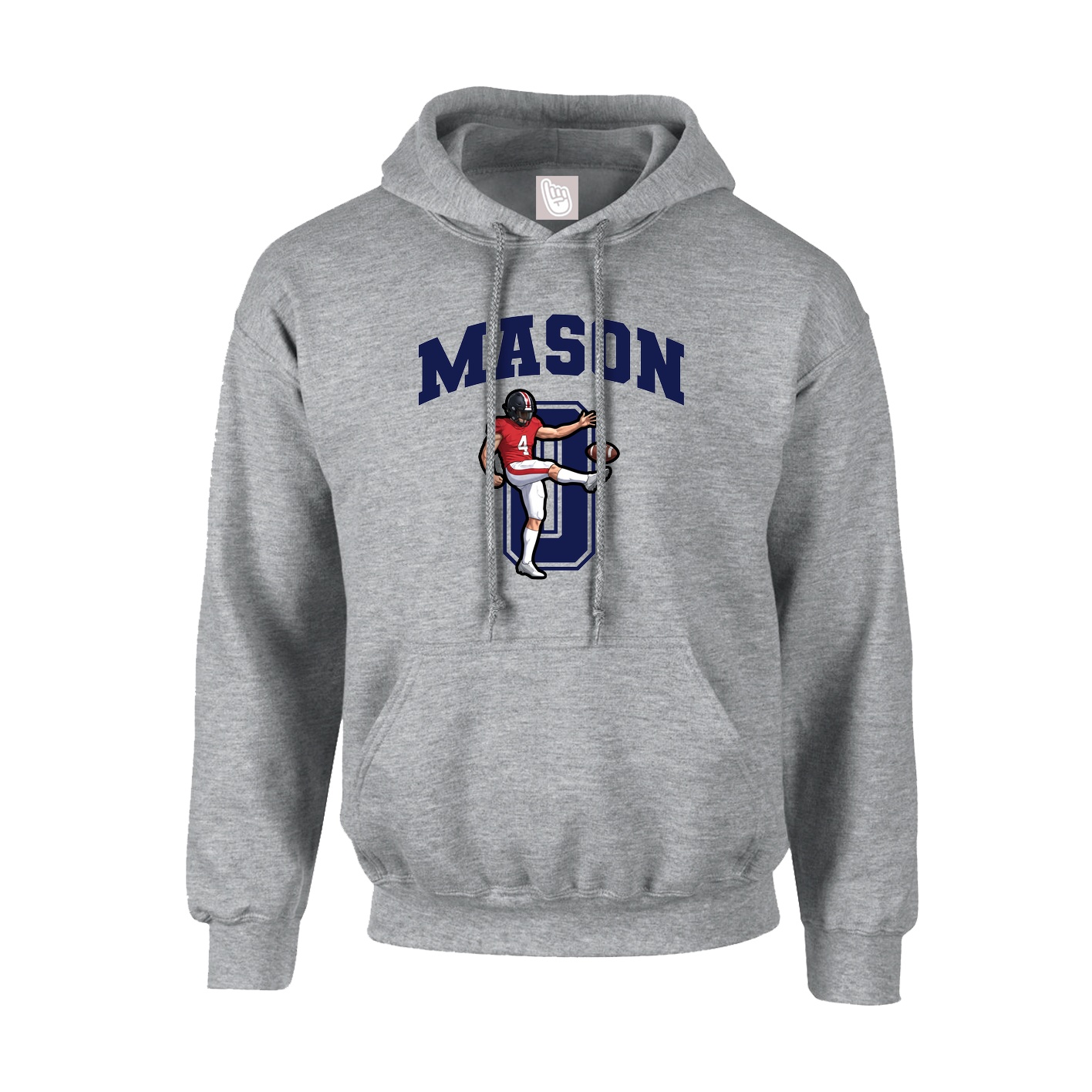 Hoodie — Number in Grey