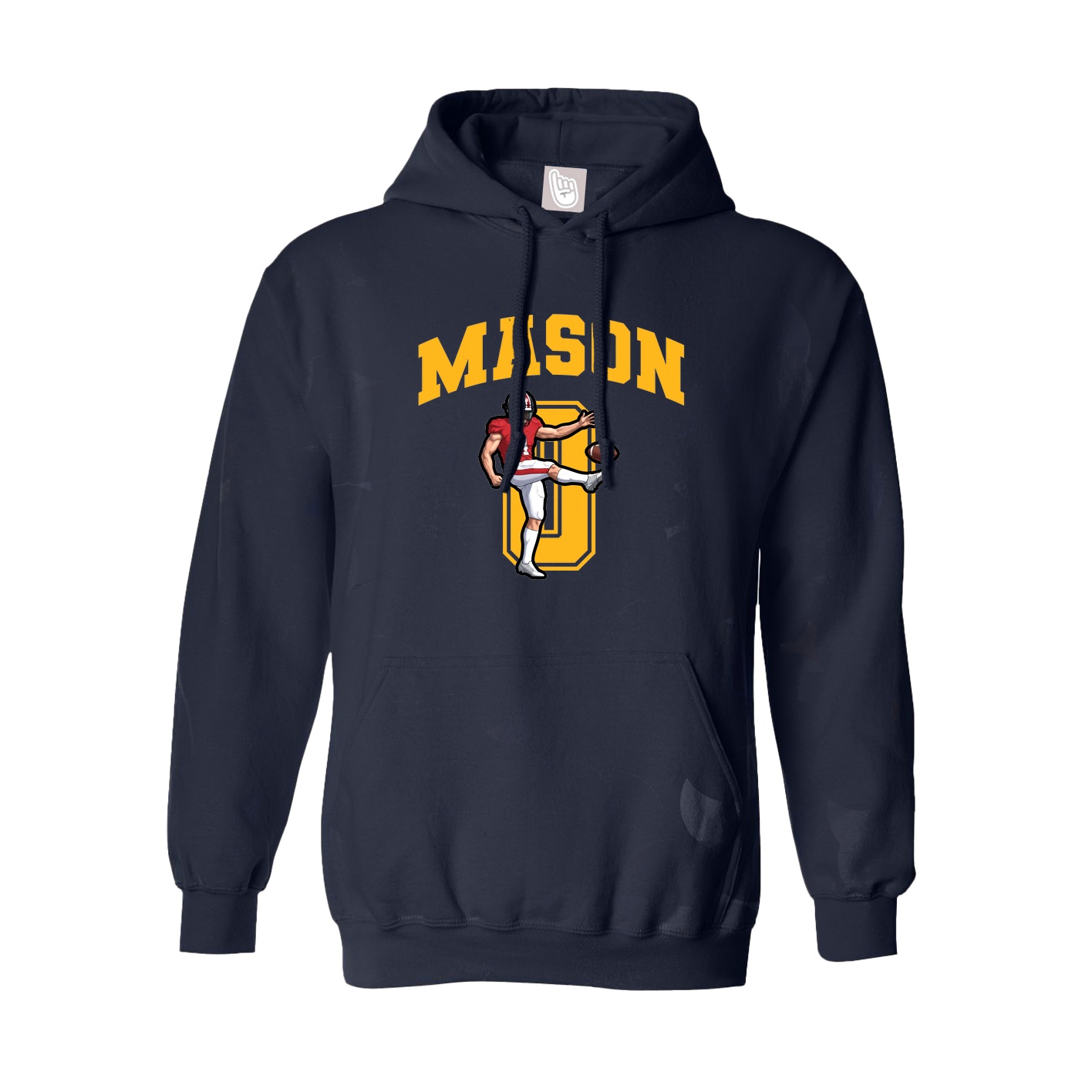 Youth Hoodie — Number in Navy