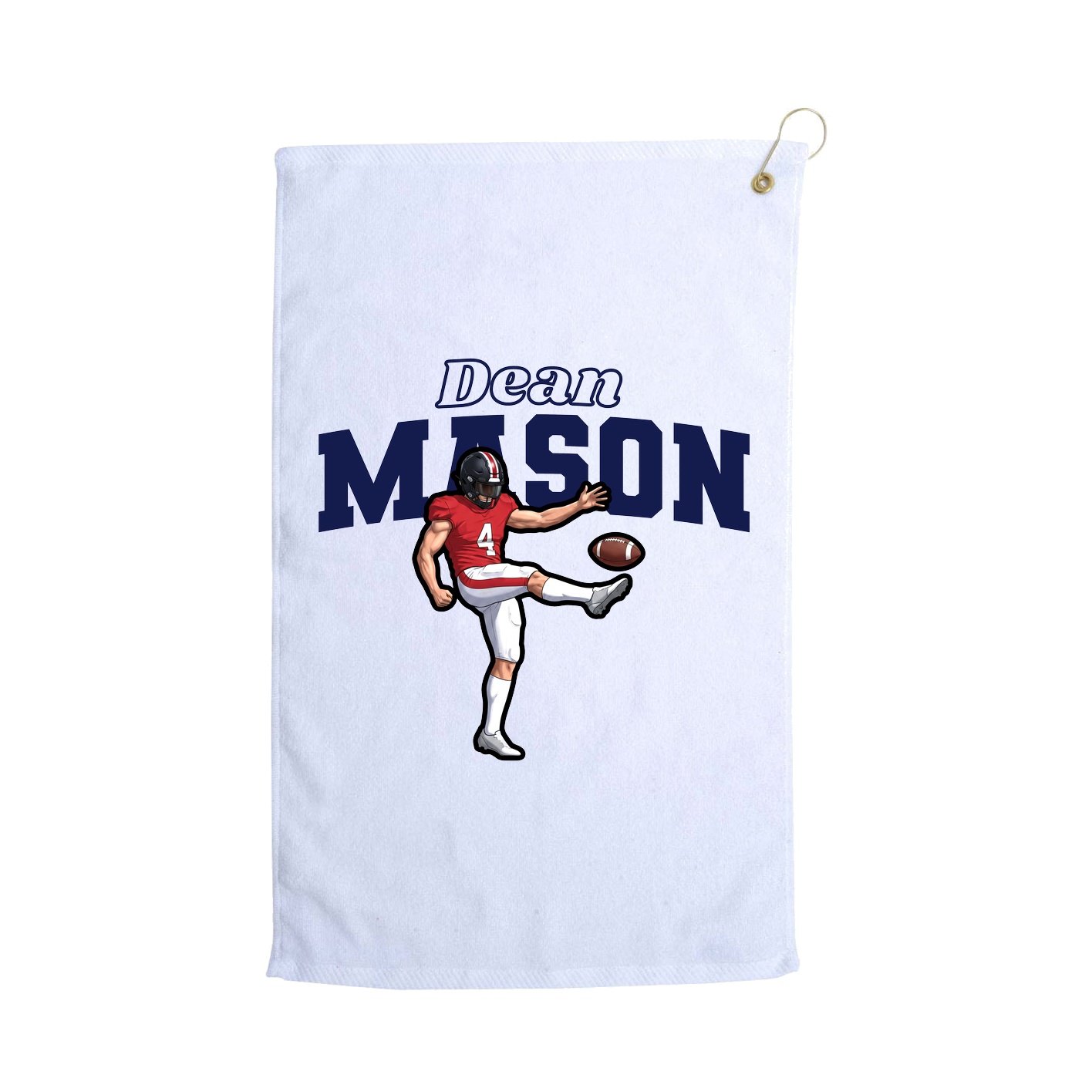 Golf Towel — Name Arch in White