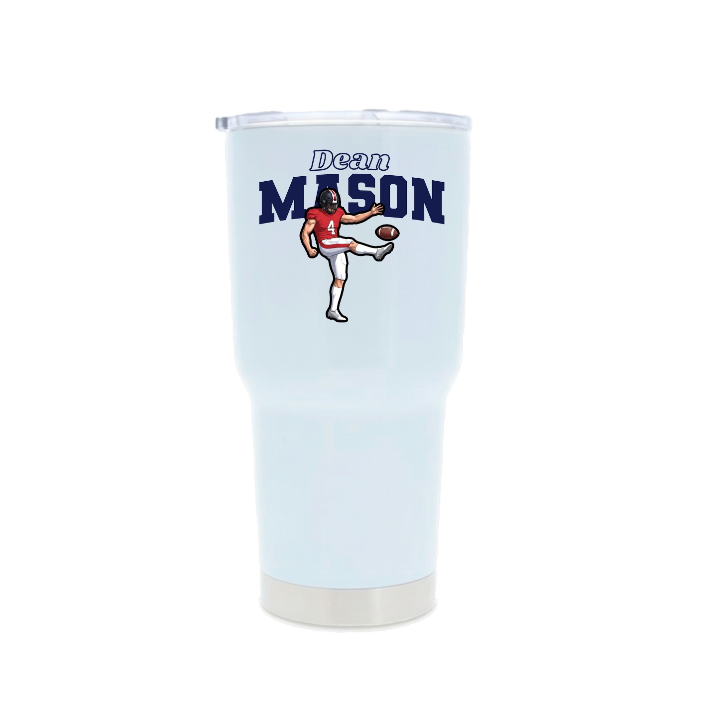 30oz Stainless Steel Tumbler — Name Arch in White