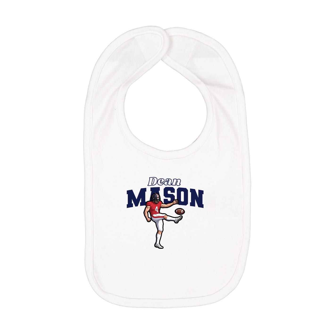 Infant Bib — Name Arch in White