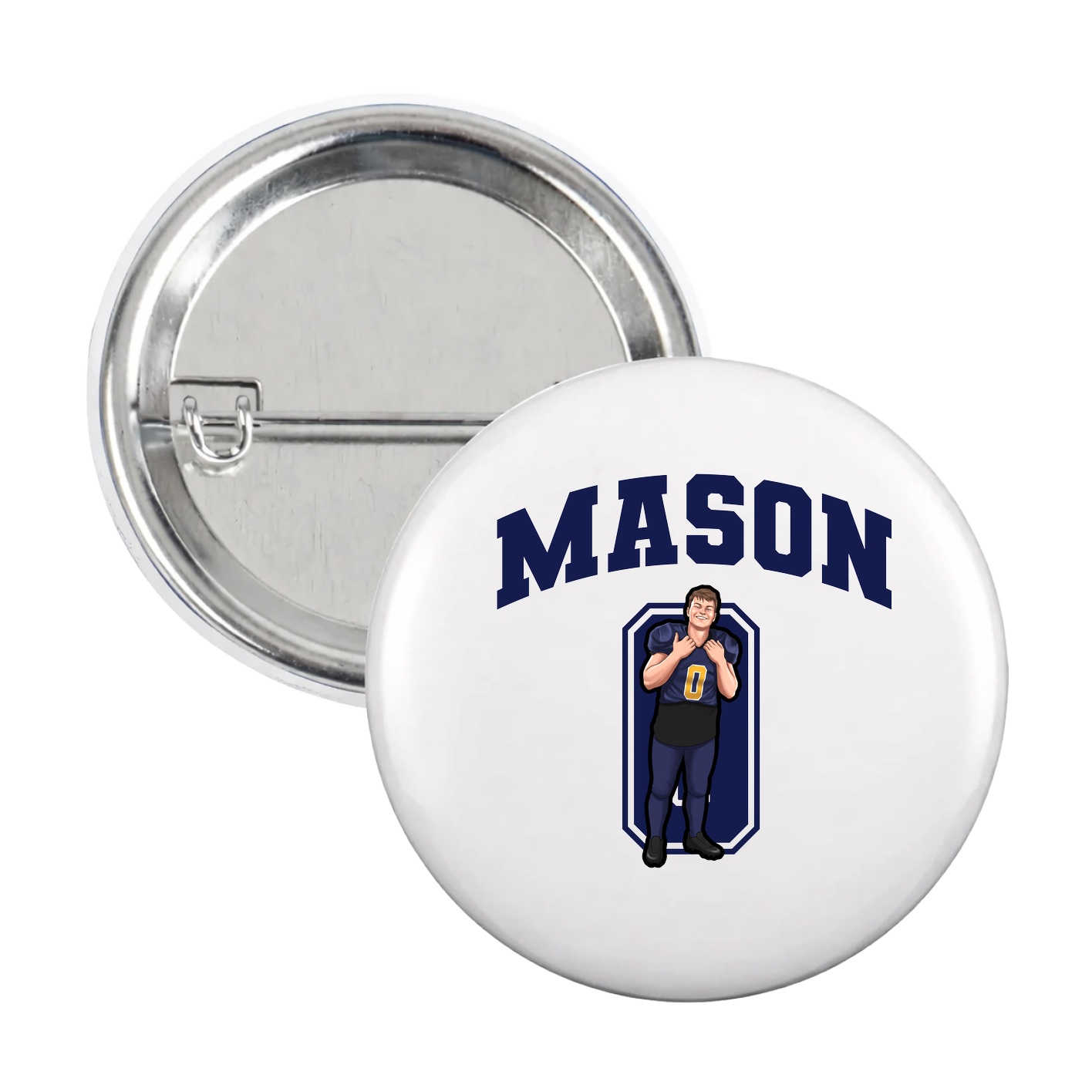 Game Day Button — Number in White
