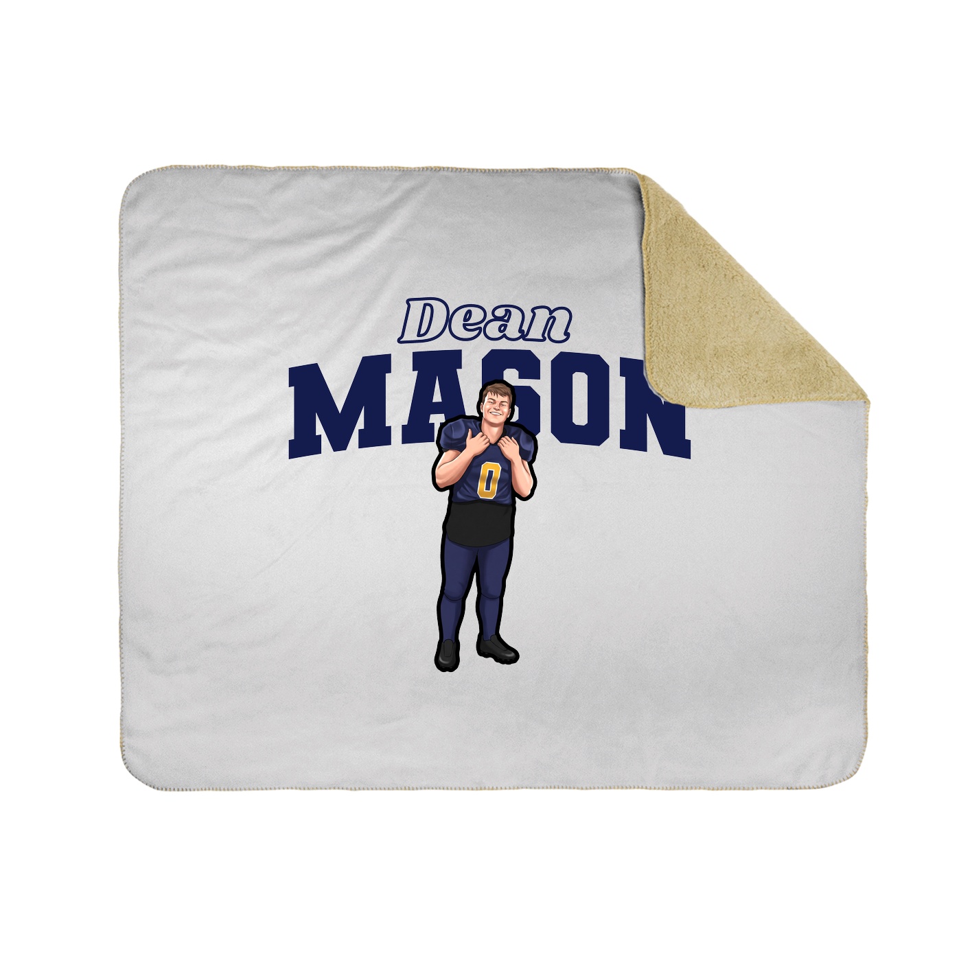 Throw Blanket — Name Arch in White
