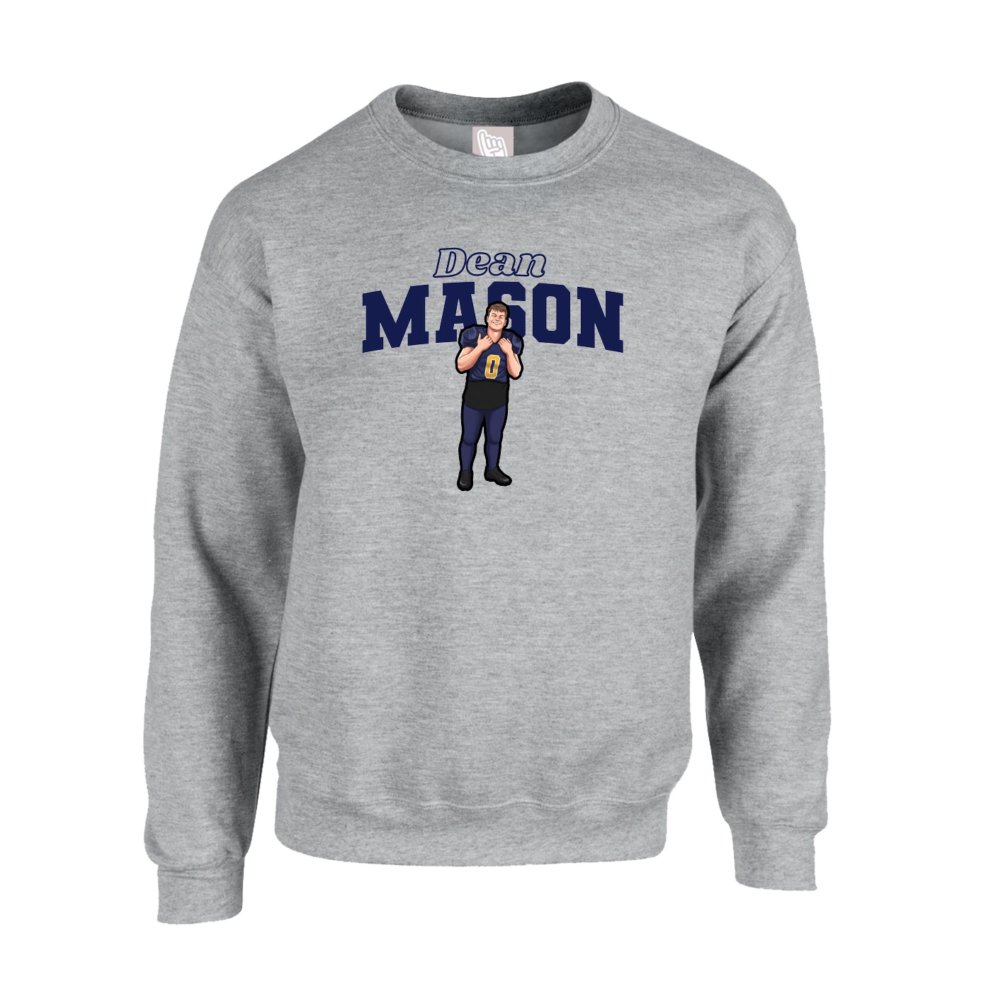 Fleece Crew — Name Arch in Grey