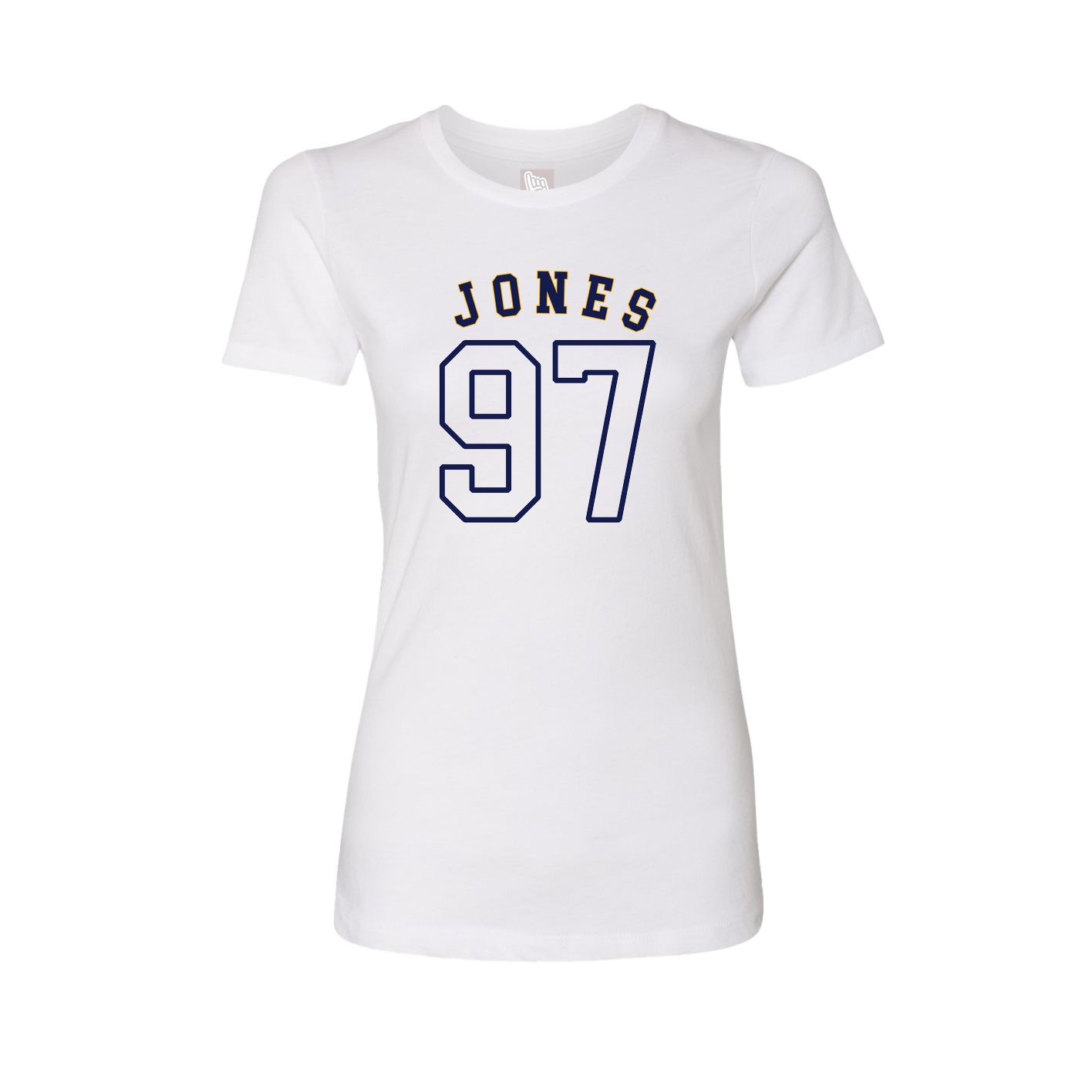 Fitted Women's Tee — Shirsey Arch in White
