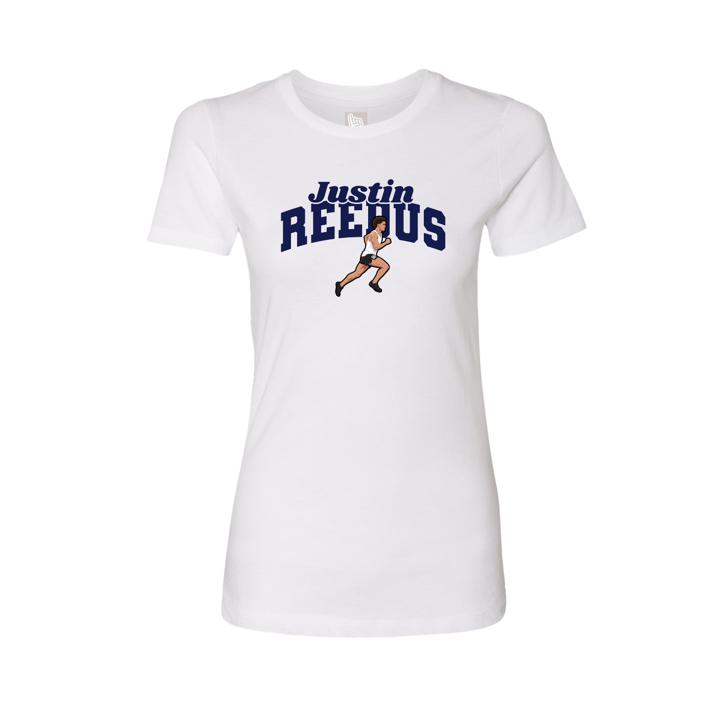 Fitted Women's Tee — Signature Arch in White