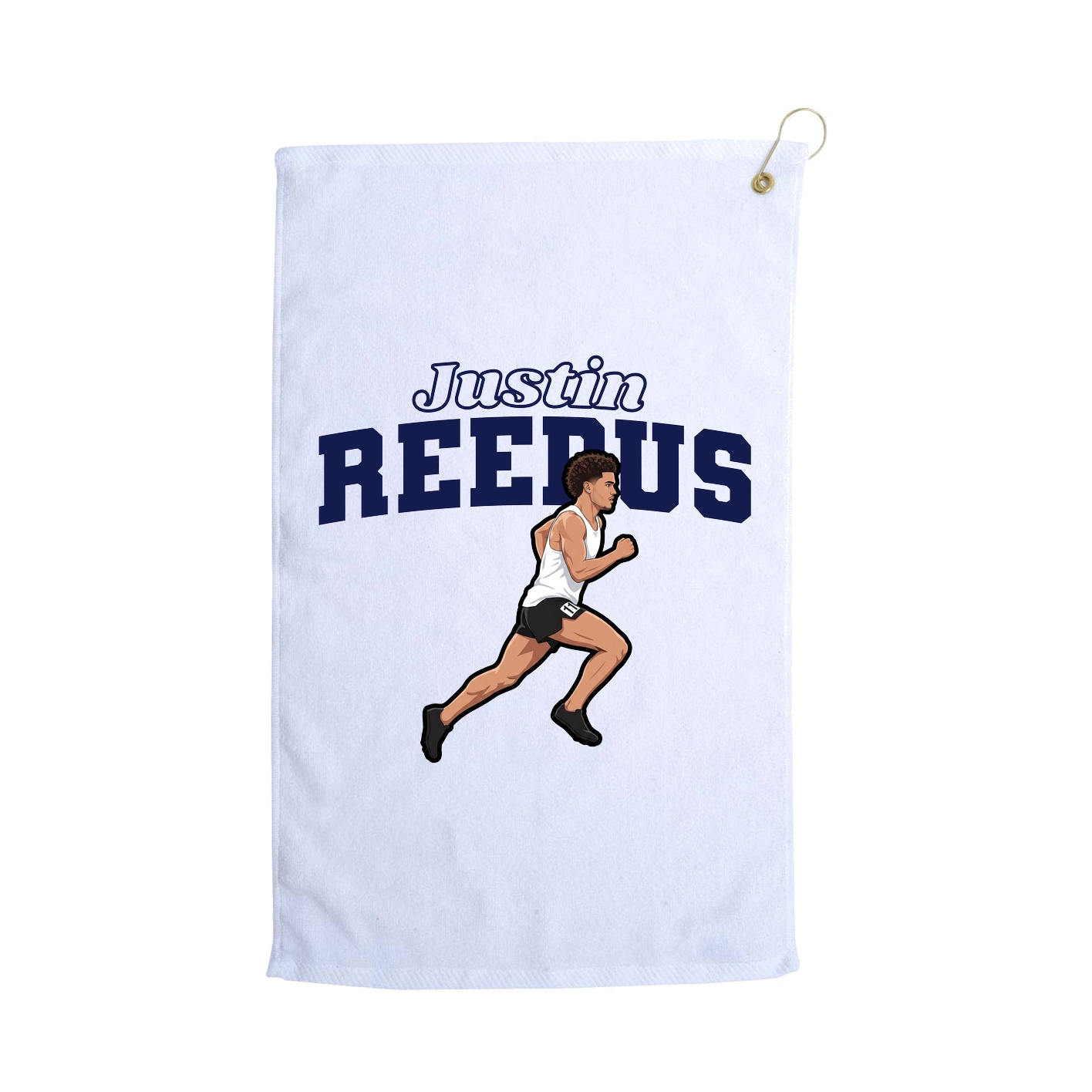 Golf Towel — Name Arch in White