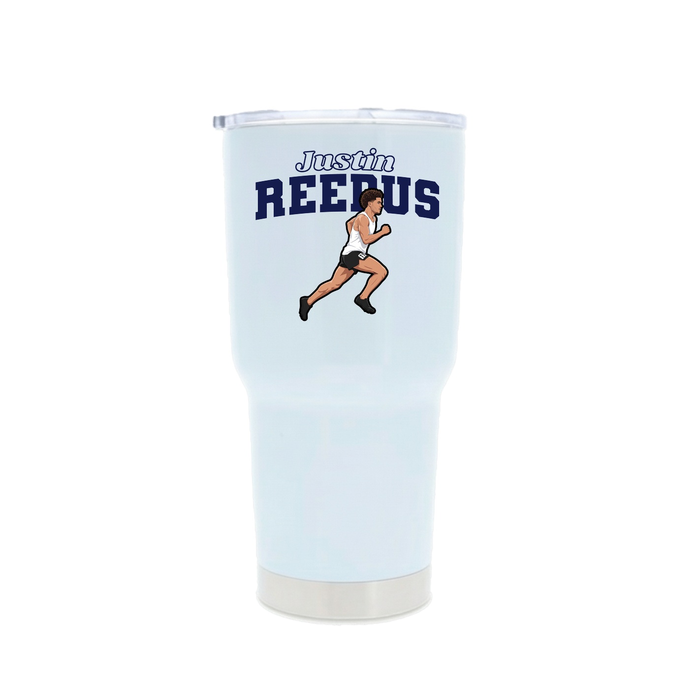 30oz Stainless Steel Tumbler — Name Arch in White