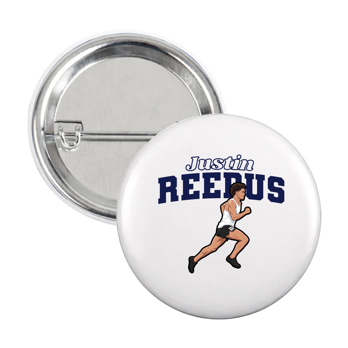 Game Day Button — Name Arch in White