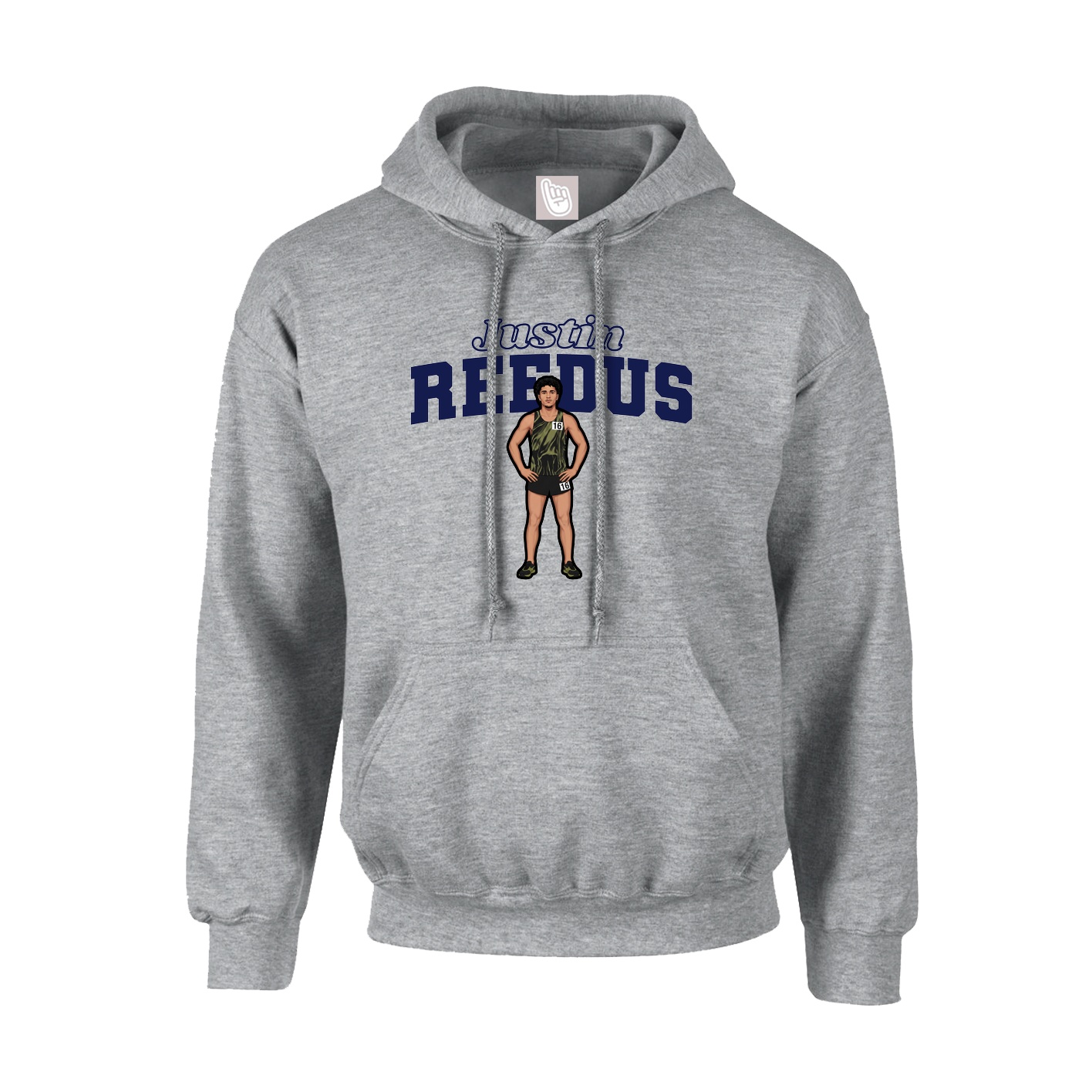 Hoodie — Name Arch in Grey