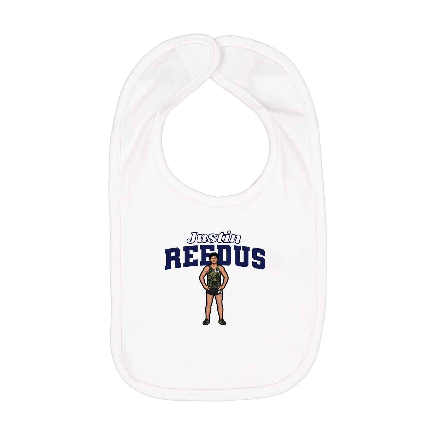Infant Bib — Name Arch in White