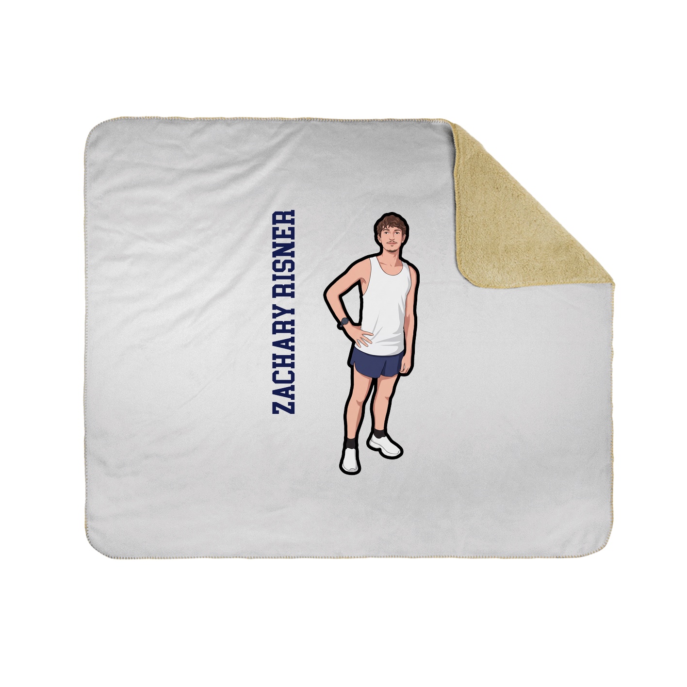 Throw Blanket — Name Vertical in White
