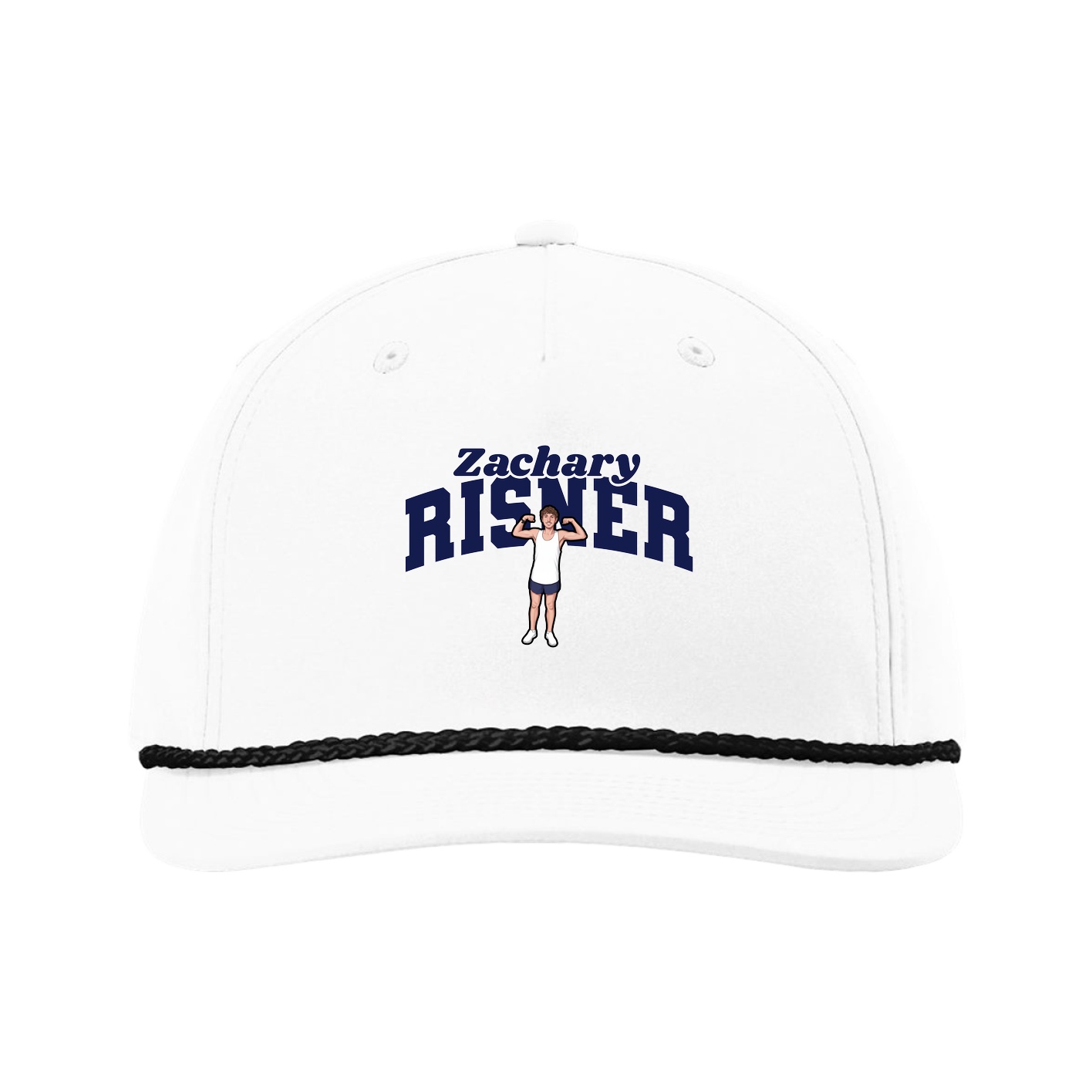 Five-Panel Classic Rope Cap — Signature Arch in White