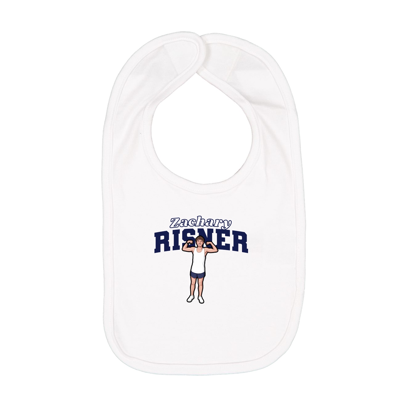 Infant Bib — Name Arch in White