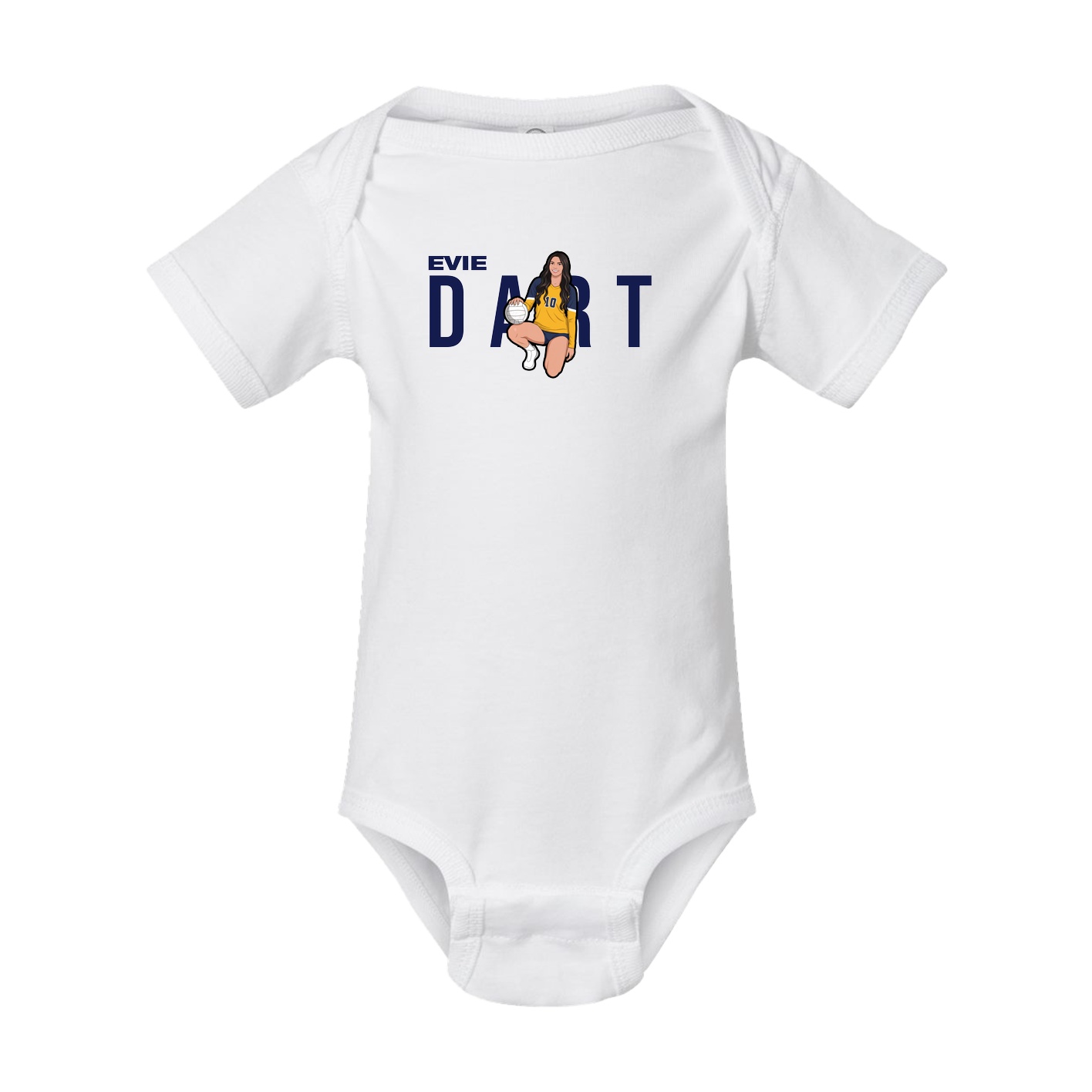 Baby Onesie — Player Name in White