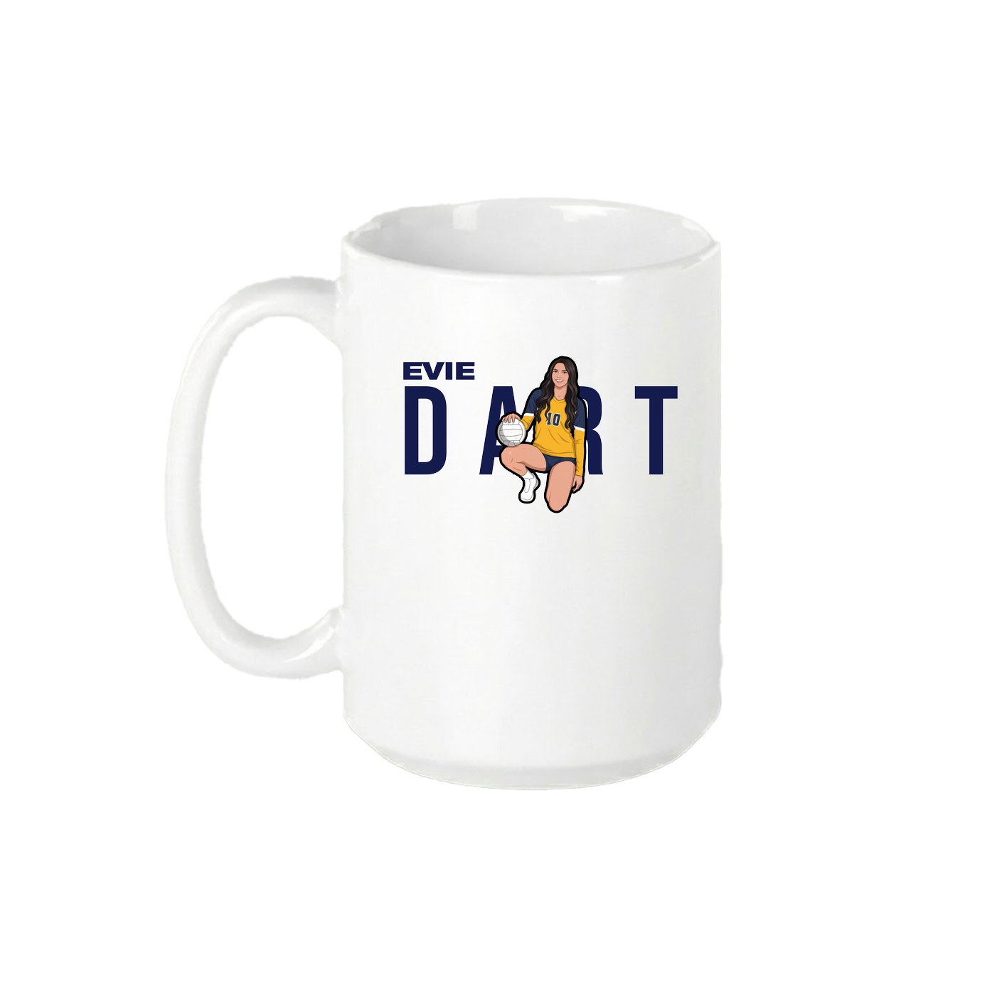 15oz Coffee Mug — Player Name in White
