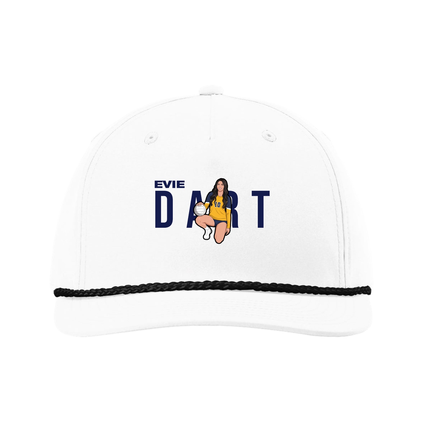 Five-Panel Classic Rope Cap — Player Name in White