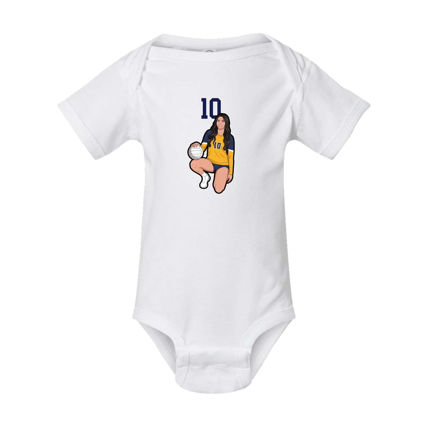 Baby Onesie — Number Top in White