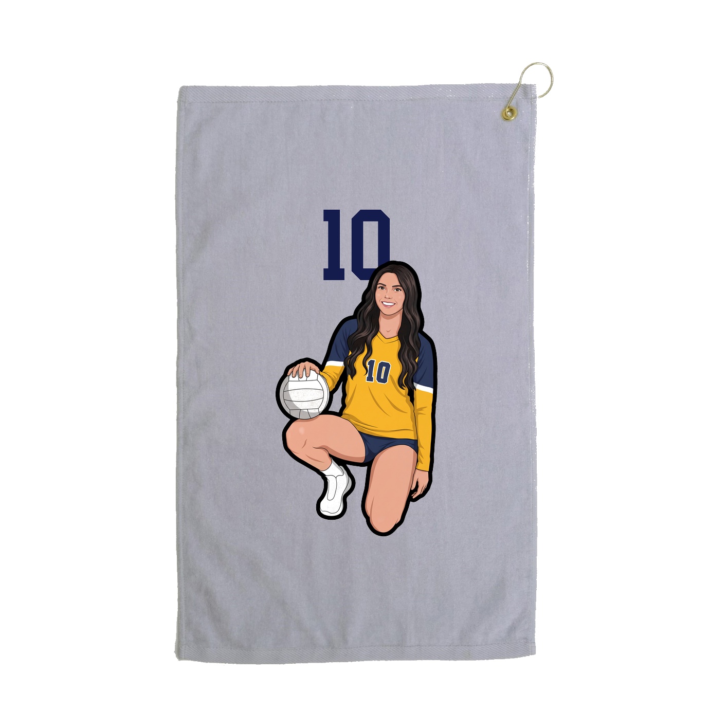 Golf Towel — Number Top in Grey