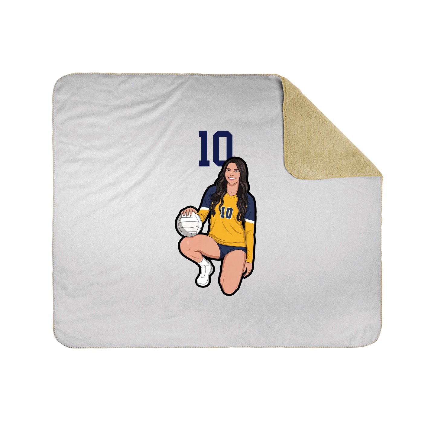 Throw Blanket — Number Top in White