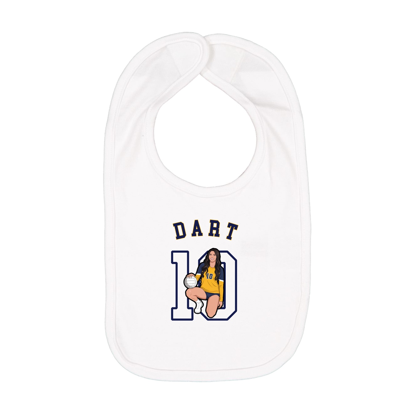 Infant Bib — Shirsey Arch in White
