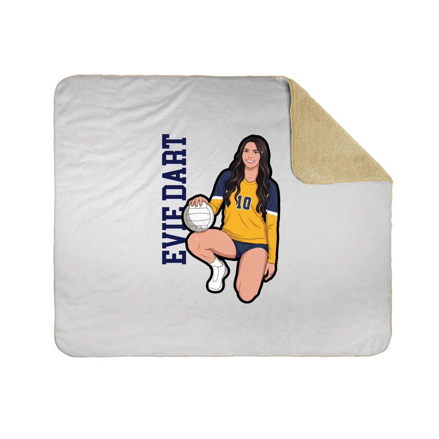 Throw Blanket — Name Vertical in White