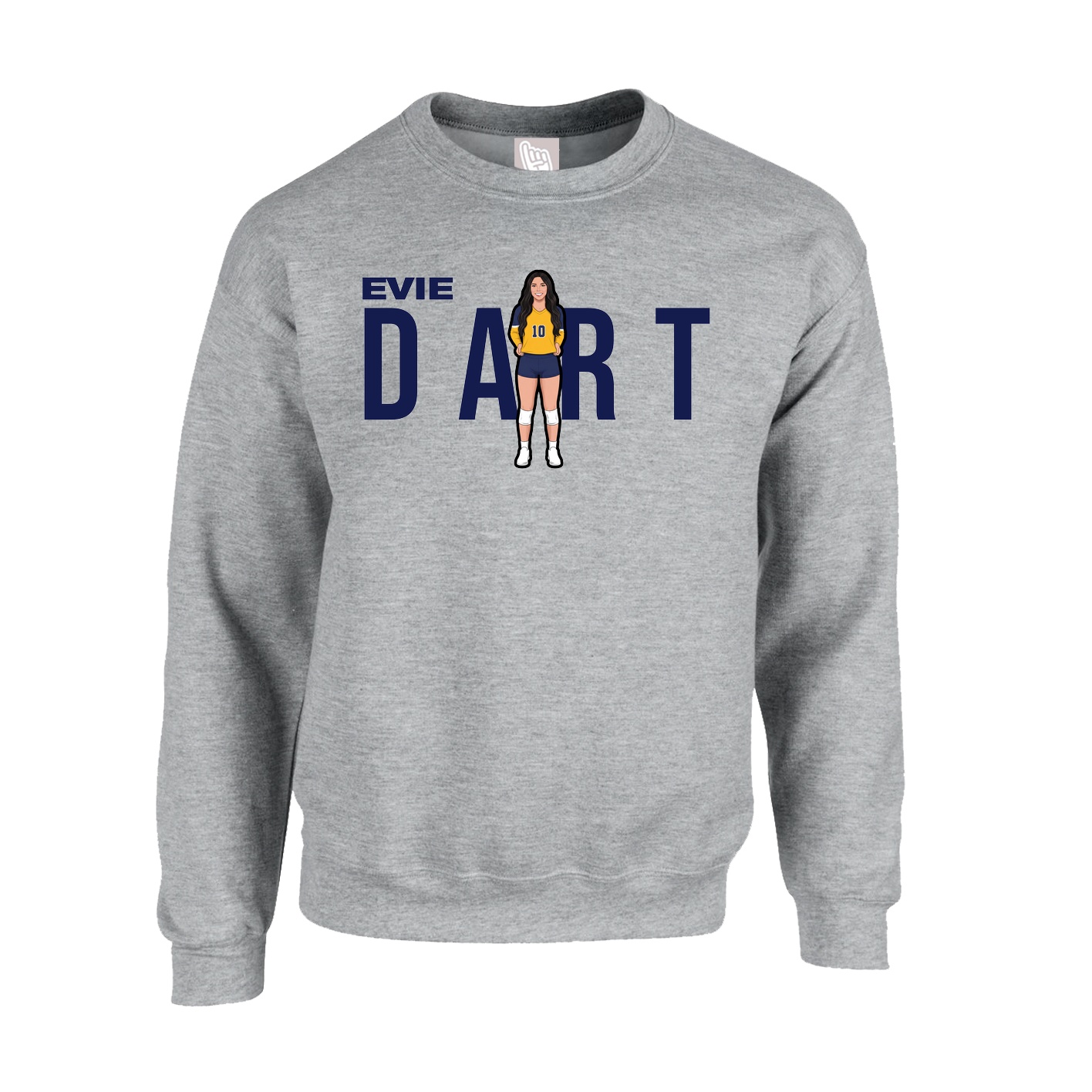 Fleece Crew — Player Name in Grey