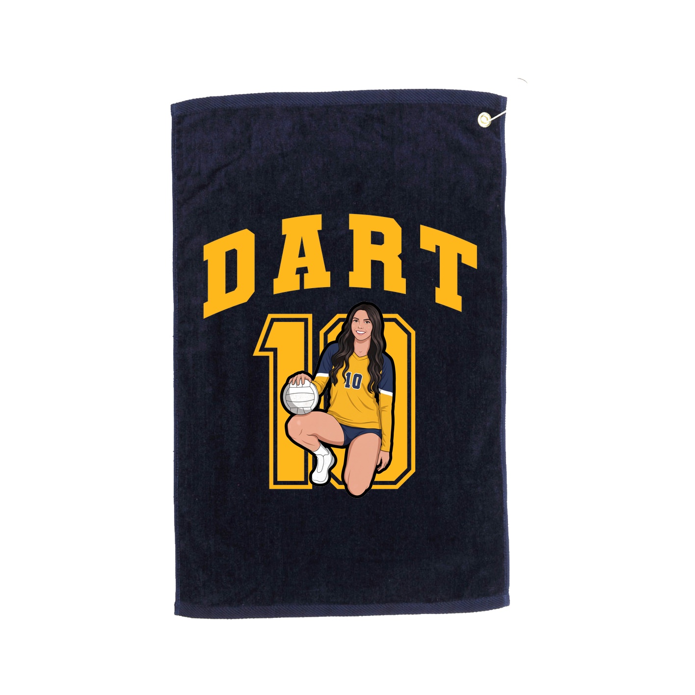 Golf Towel — Number in Navy