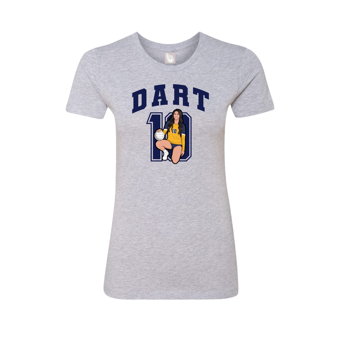 Fitted Women's Tee — Number in Grey