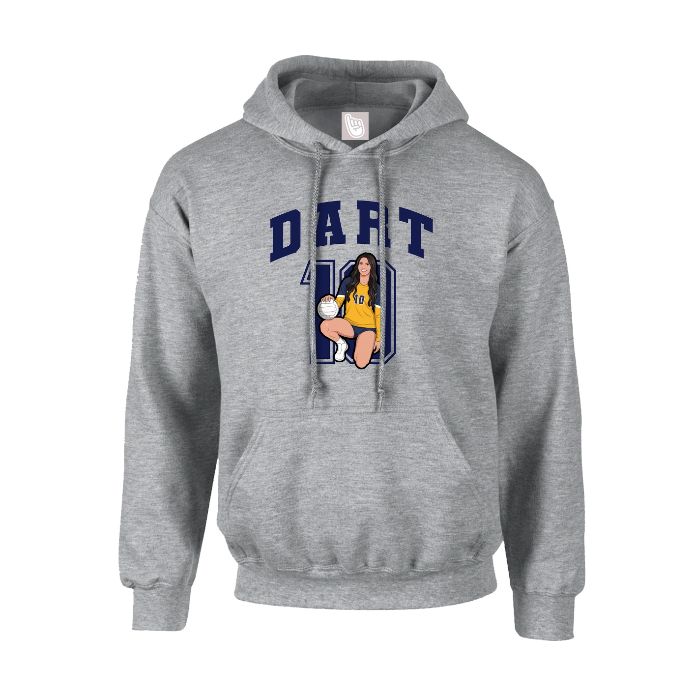 Hoodie — Number in Grey