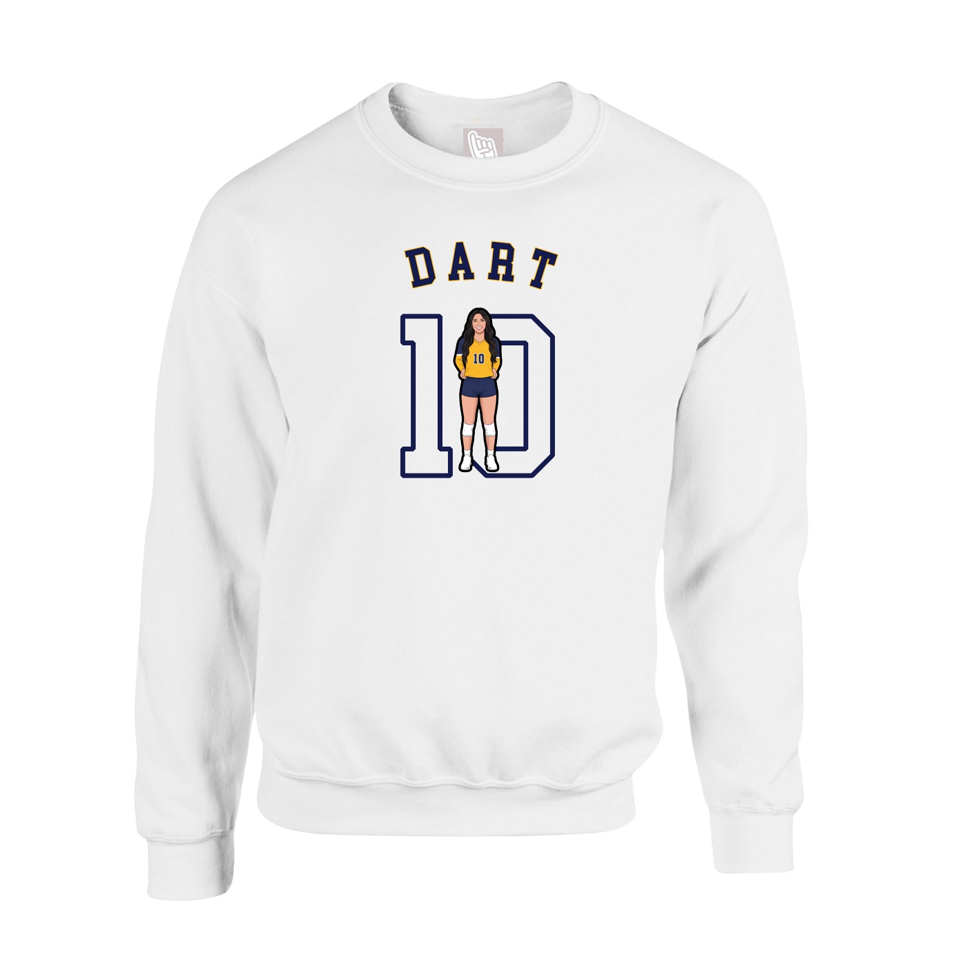 Fleece Crew — Shirsey Arch in White
