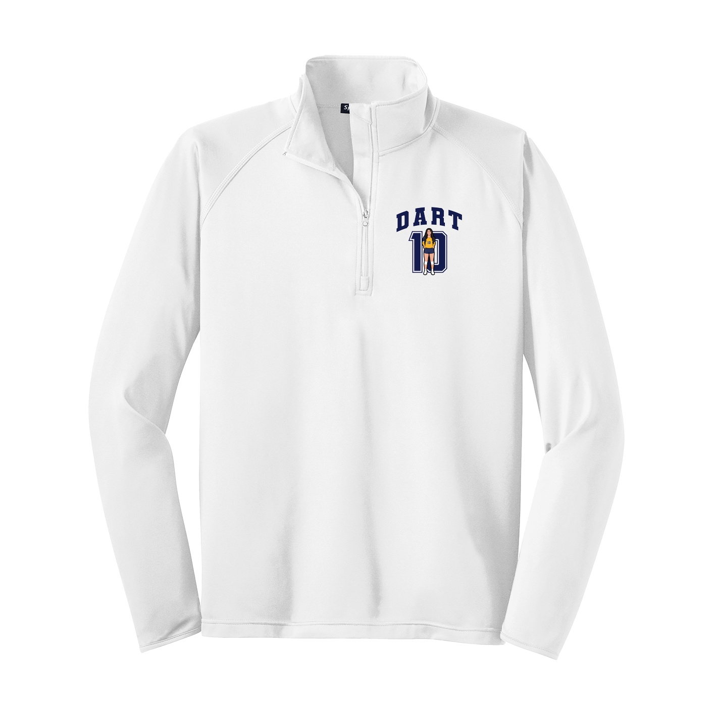 Q-Zip Pullover — Number in White