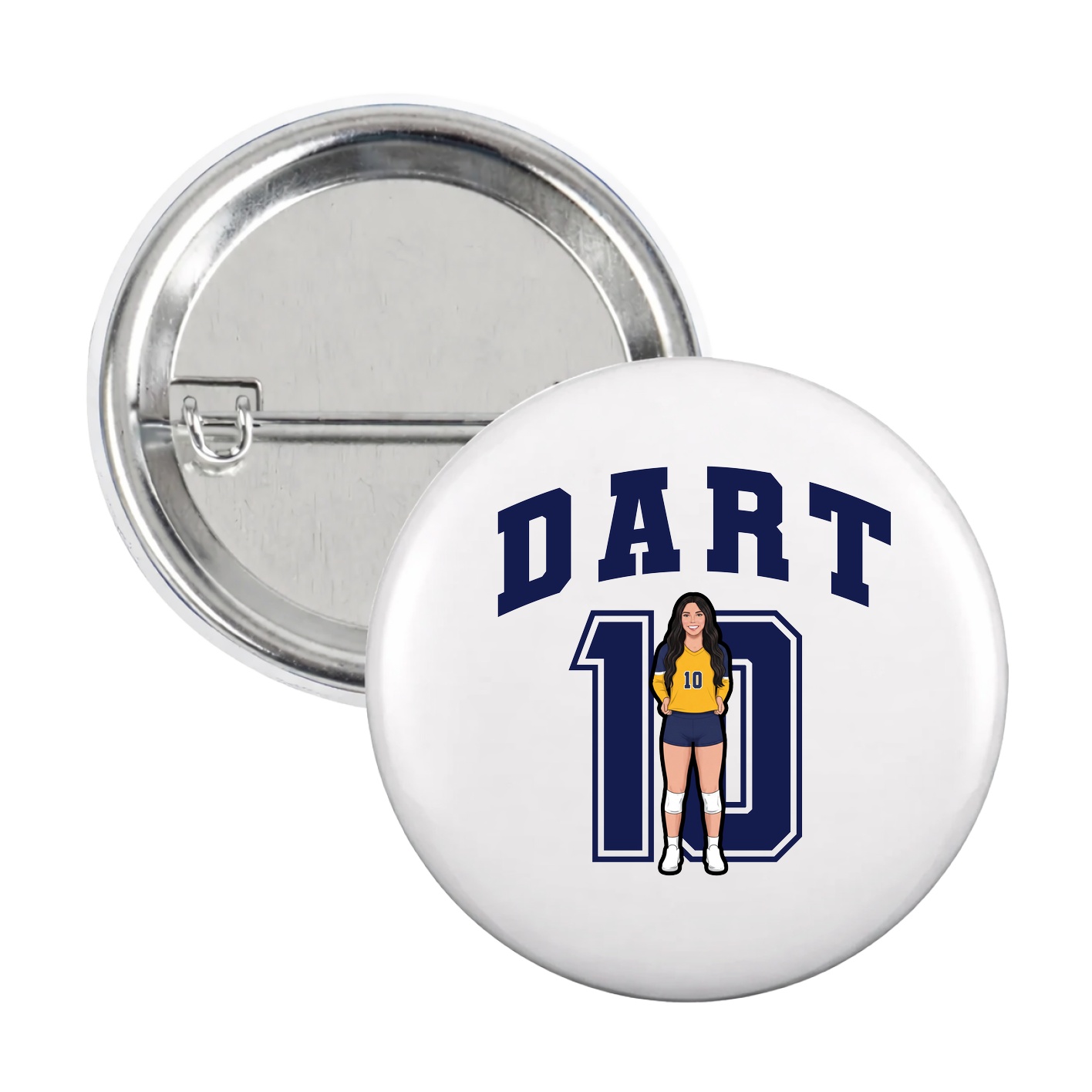Game Day Button — Number in White