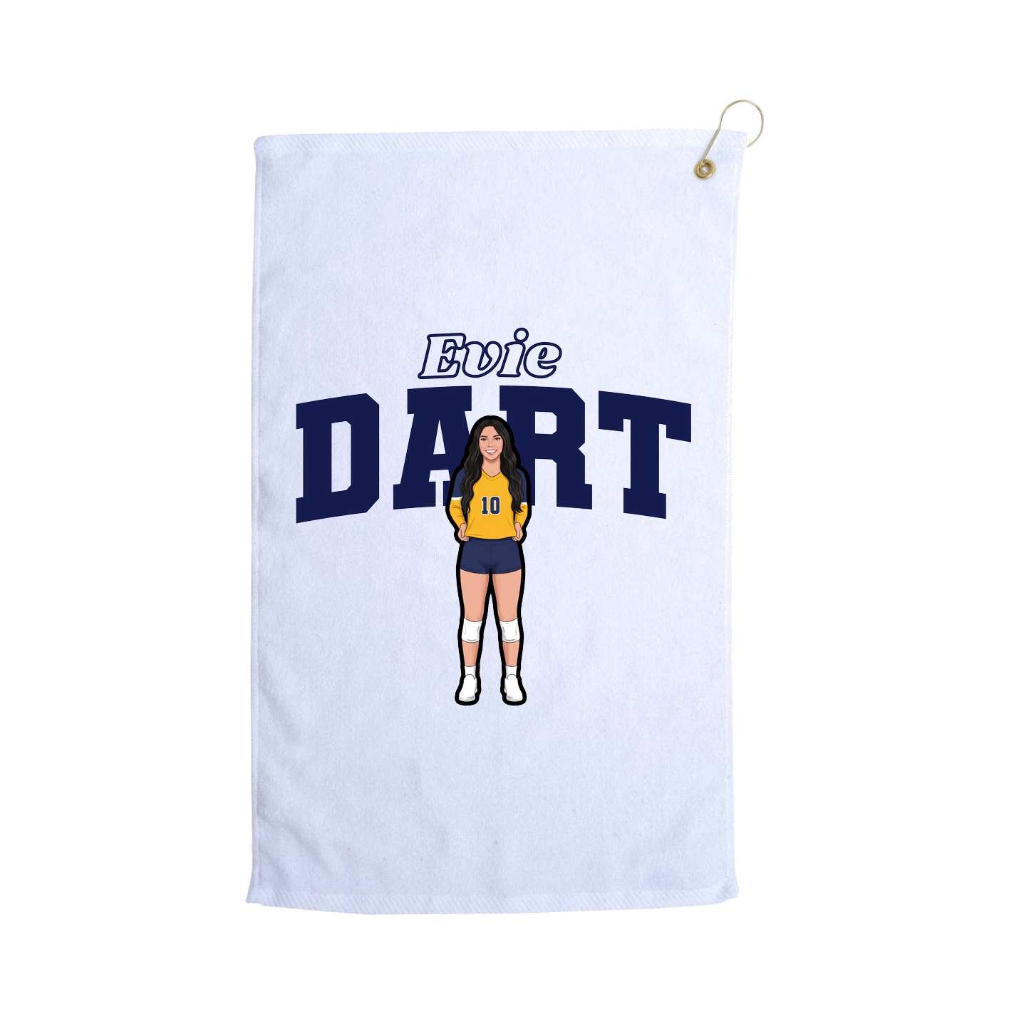 Golf Towel — Name Arch in White