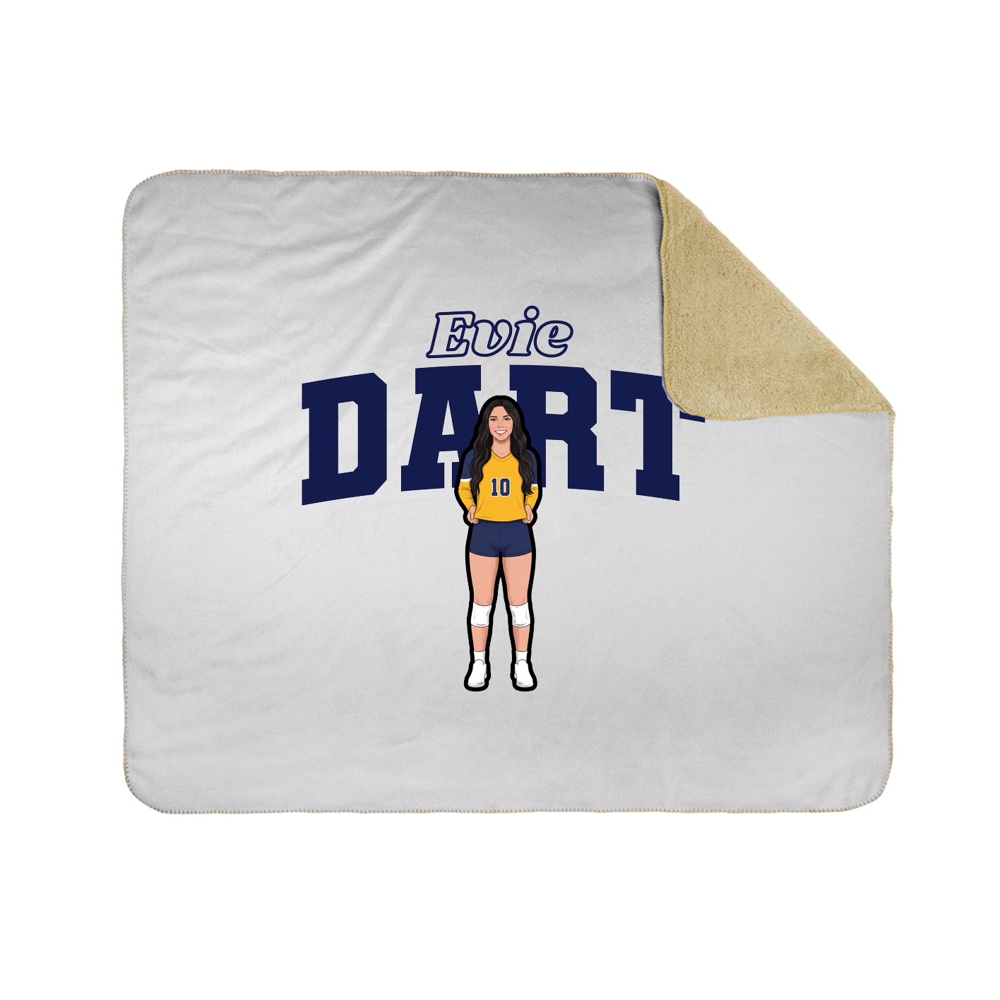 Throw Blanket — Name Arch in White