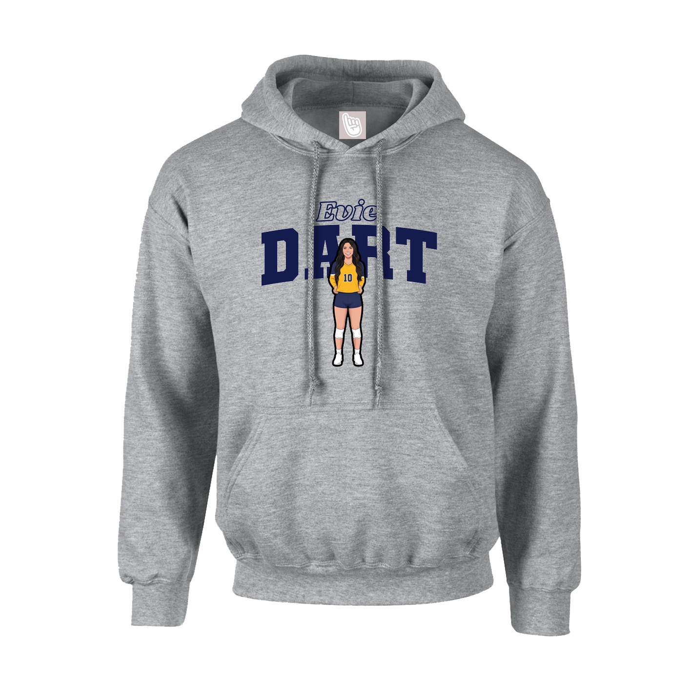 Youth Hoodie — Name Arch in Grey