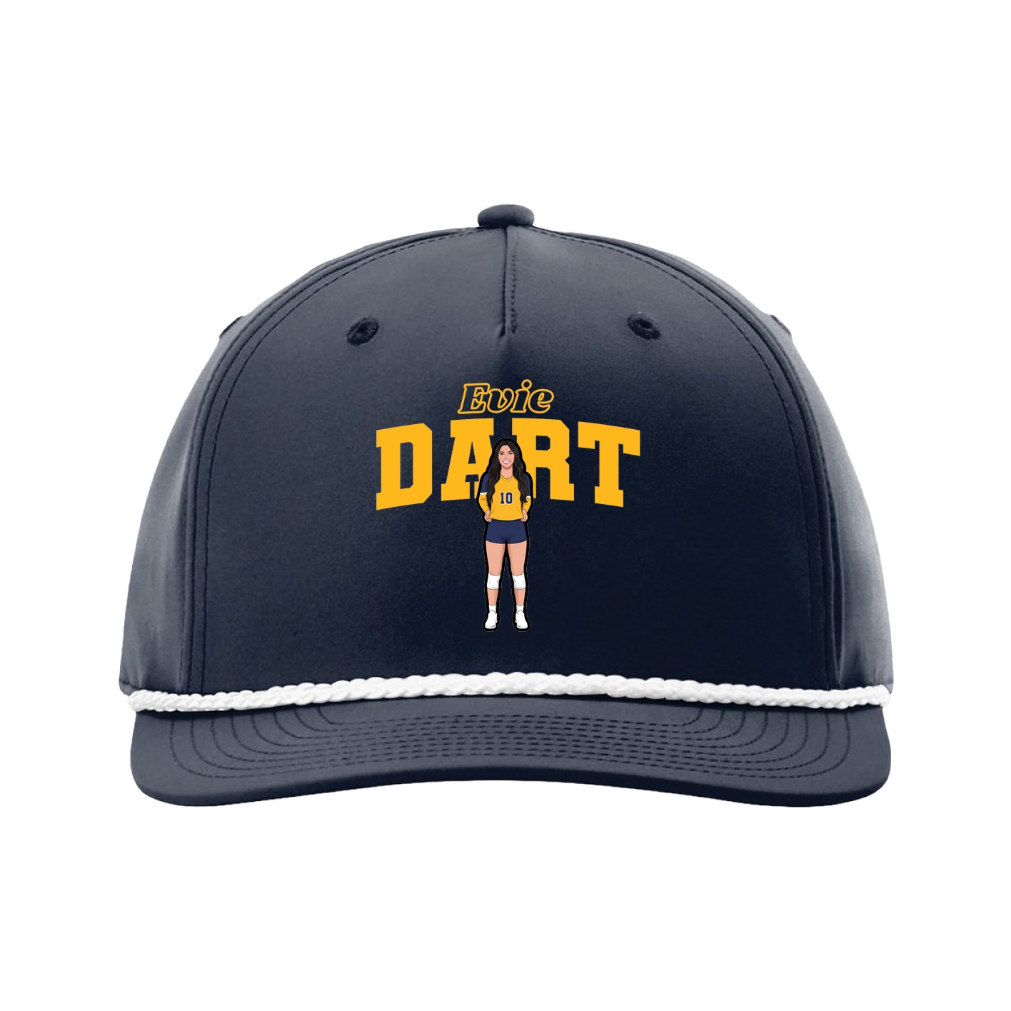 Five-Panel Classic Rope Cap — Name Arch in Navy