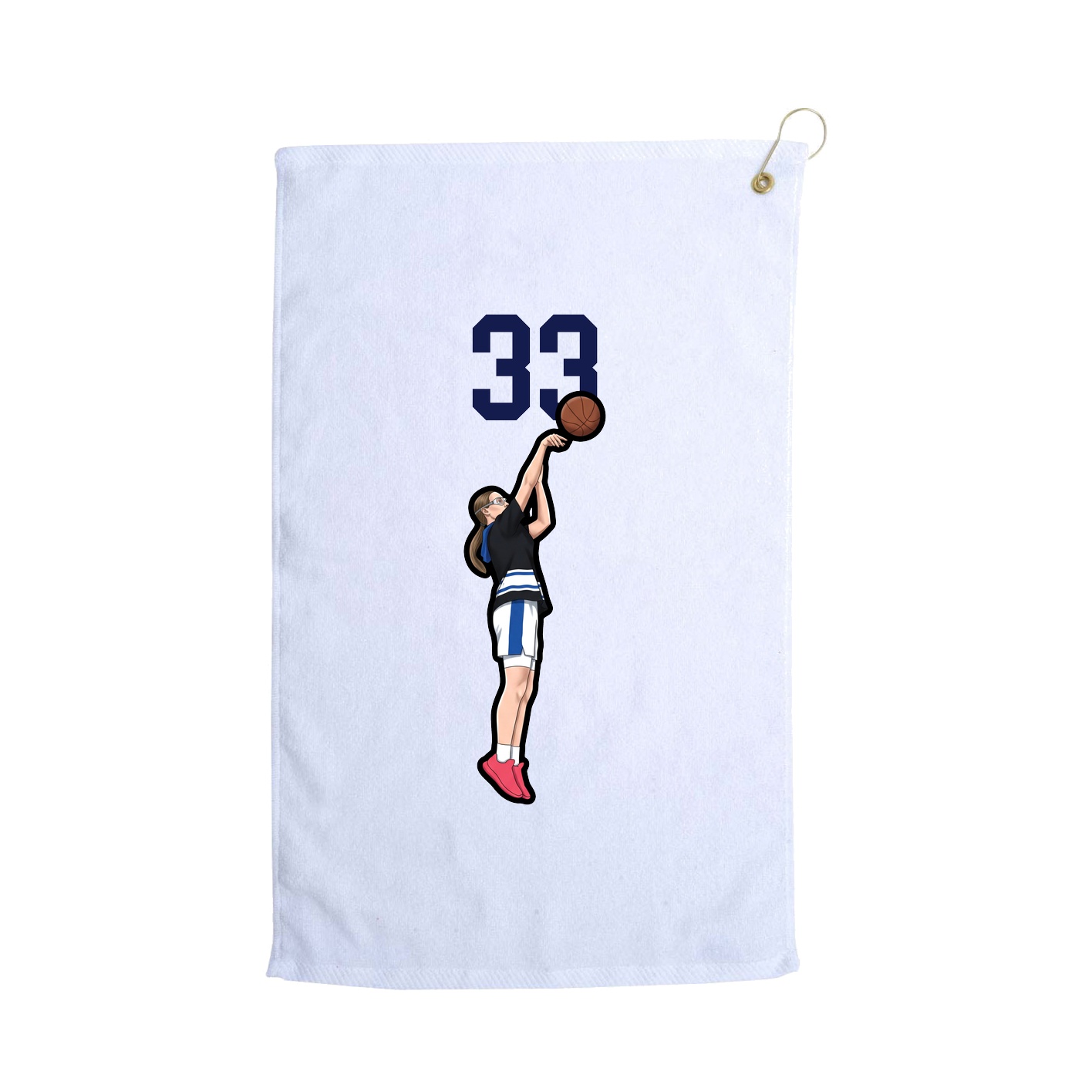 Golf Towel — Number Top in White
