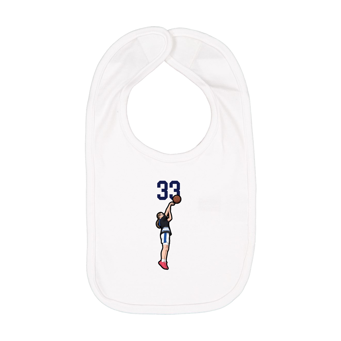 Infant Bib — Number Top in White