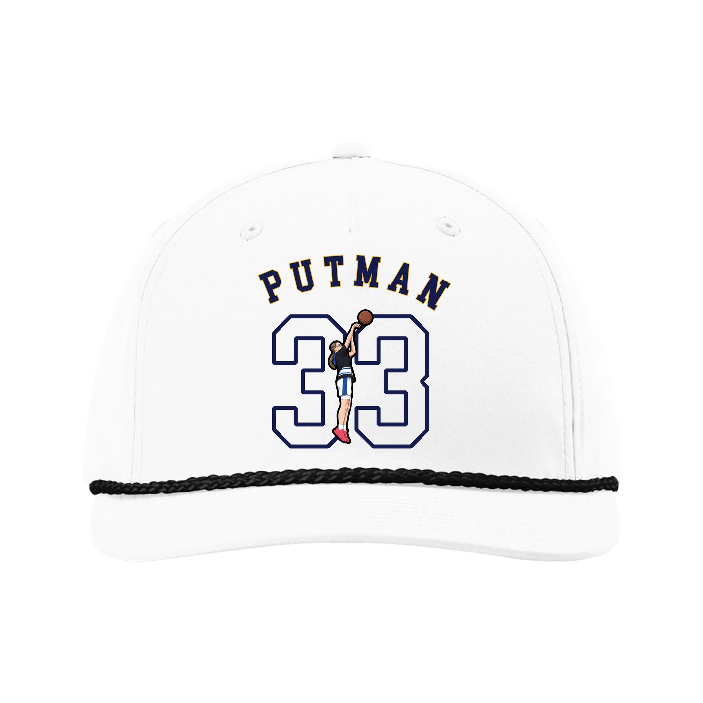 Five-Panel Classic Rope Cap — Shirsey Arch in White