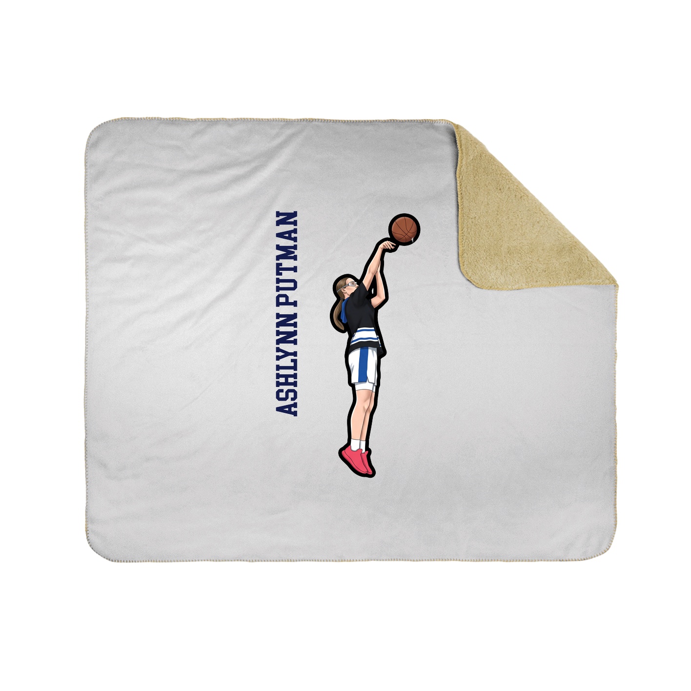 Throw Blanket — Name Vertical in White