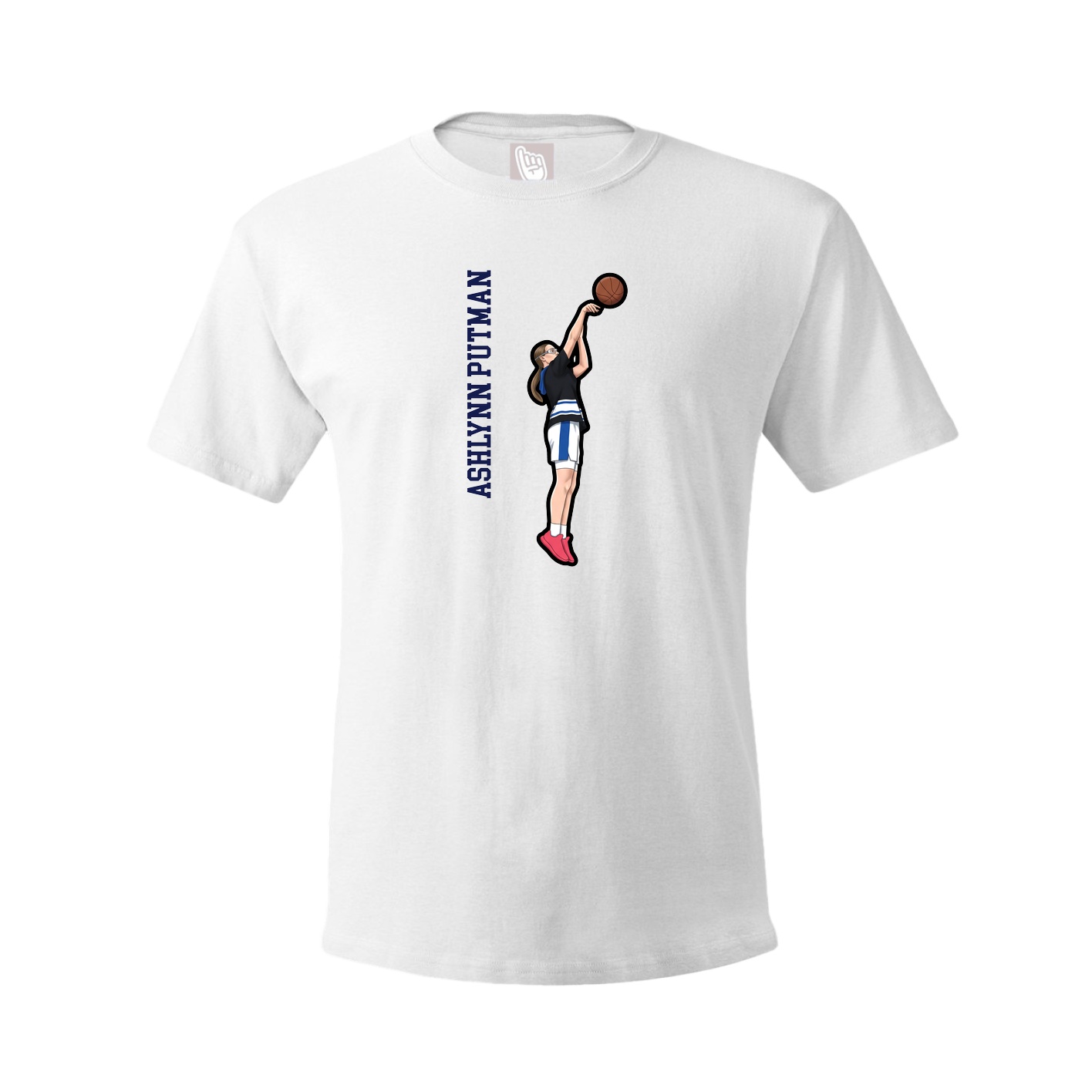 Tee — Name Vertical in White