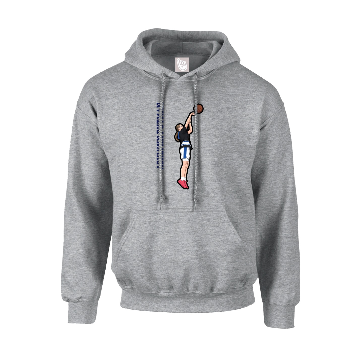 Hoodie — Name Vertical in Grey