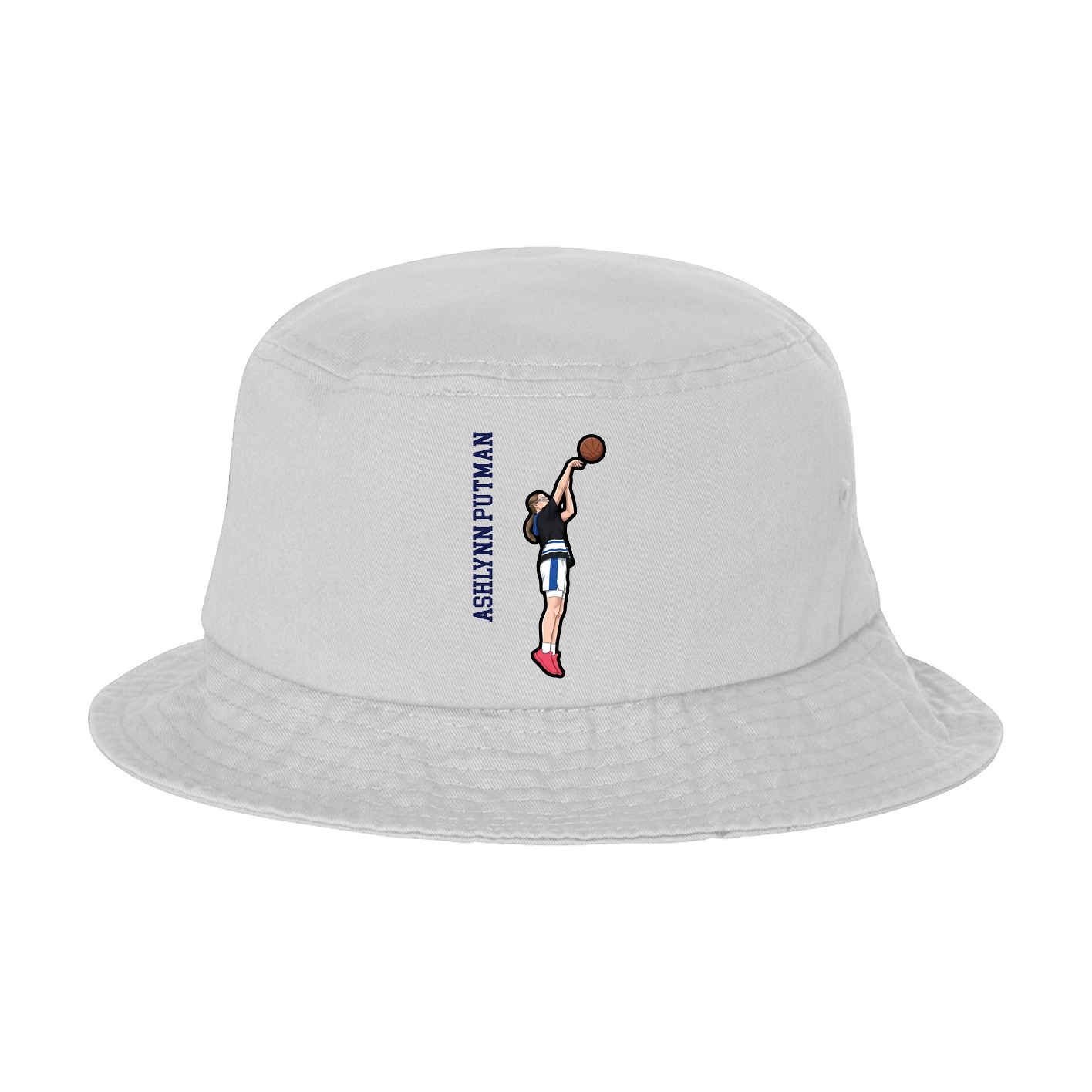 Bucket Cap — Name Vertical in White