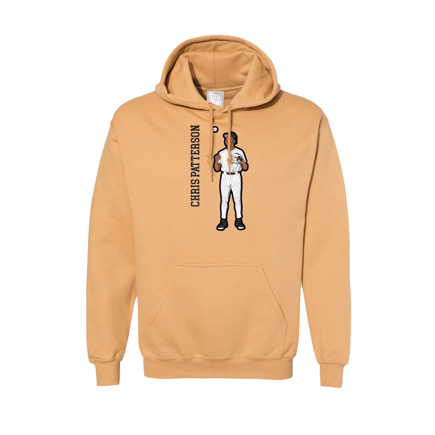Hoodie — Name Vertical in Vegas Gold