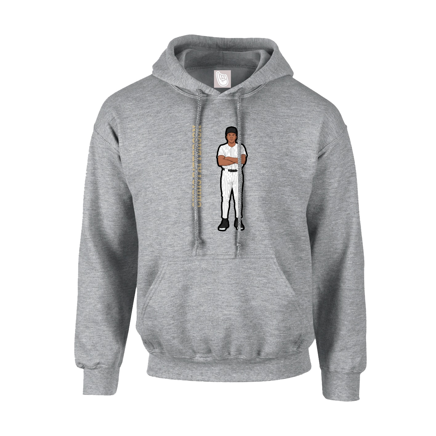 Youth Hoodie — Name Vertical in Grey