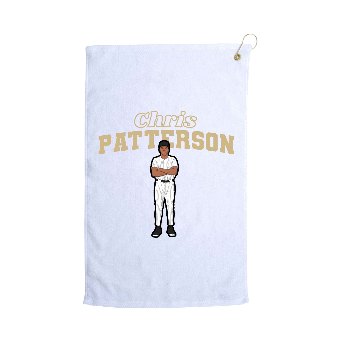 Golf Towel — Name Arch in White