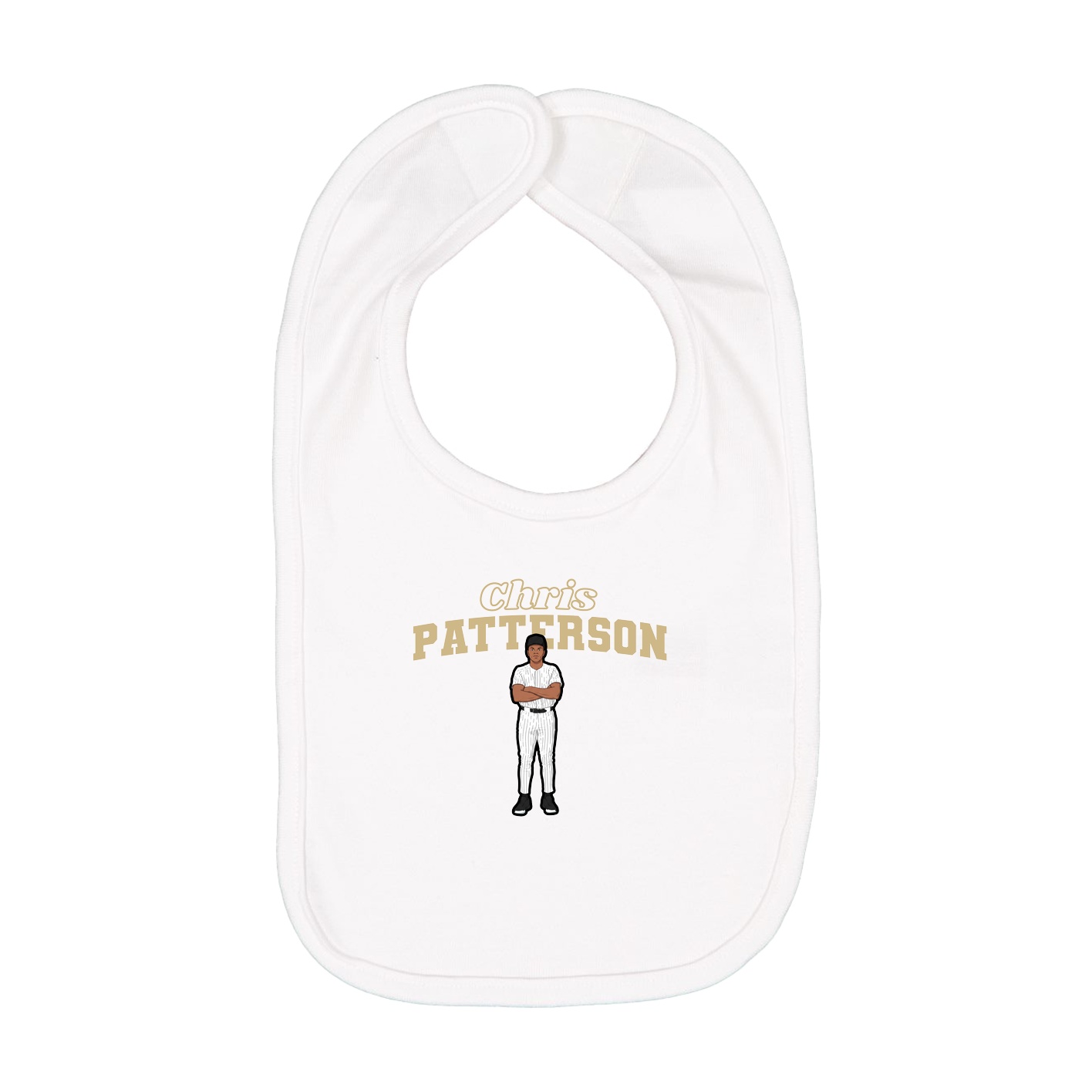 Infant Bib — Name Arch in White